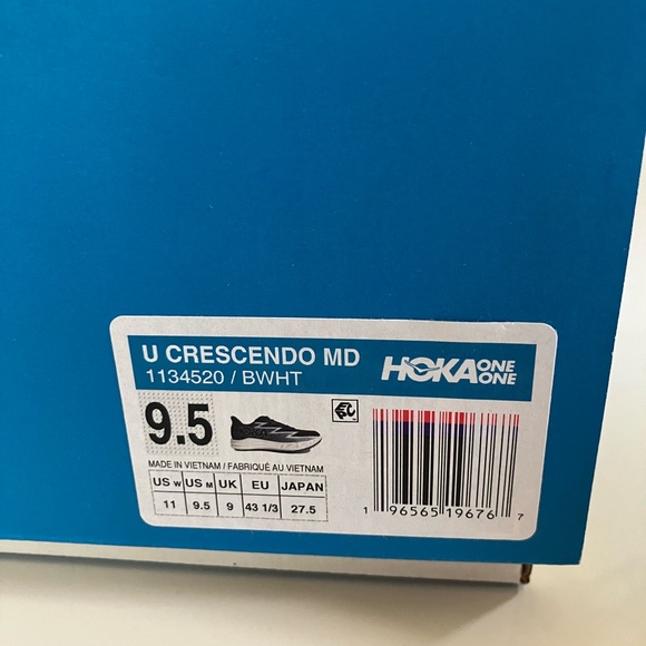 HOKA CRESCENDO MD black/white size 9.5 Men’s or size 11 Women’s - Picture 4 of 9